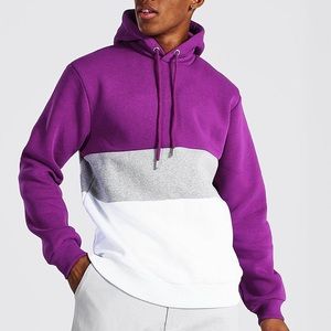 BoohooMAN COLOUR BLOCK HOODIE